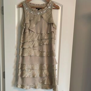 Champagne Layered sleeveless Dress
